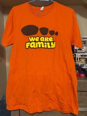 Orange 'We Are Family' Graphic Short Sleeve Tee